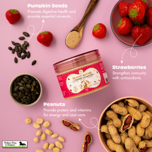 Load image into Gallery viewer, Pawfect Peanut Butter with Strawberry &amp; Pumpkin Seeds for Dogs &amp; Puppies