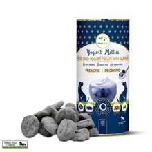 Load image into Gallery viewer, Pawfect Yogurt Melties Pre and Probiotic Dog Treats with Blueberry, Cranberry, Blue Spirulina &amp; Mint