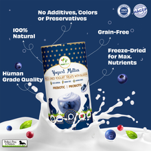Load image into Gallery viewer, Pawfect Yogurt Melties Pre and Probiotic Dog Treats with Blueberry, Cranberry, Blue Spirulina &amp; Mint