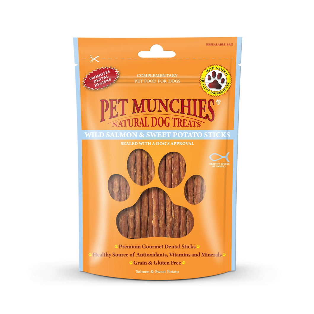 Pet Munchies Wild Salmon & Sweet Potato Dog Treats 90g