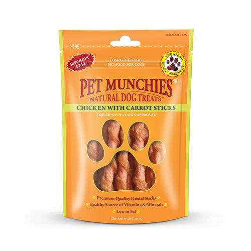 Pet Munchies Chicken with Carrot Sticks Dog Treats 80g