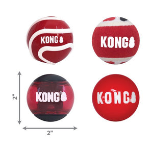 Kong Signature Balls 4pk Assorted