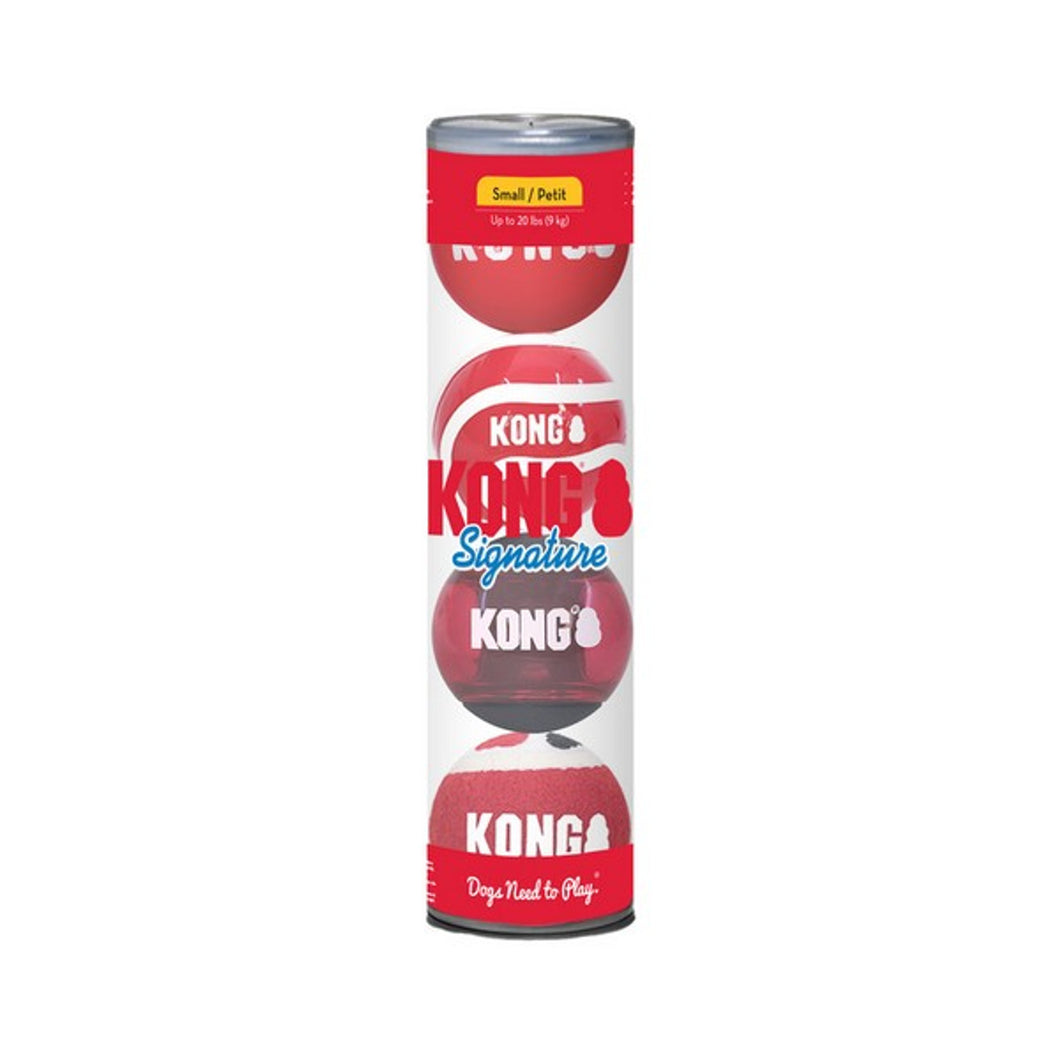 Kong Signature Balls 4pk Assorted