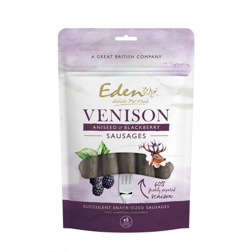 Eden Pet Foods Venison, Aniseed & Blackberry Sausages
