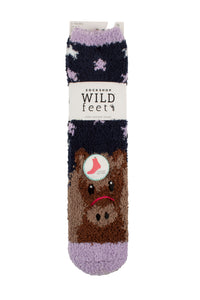 Wild Feet Ladies Cosy Lounge Socks 2pk