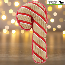 Load image into Gallery viewer, Plushy Candy Cane Dog Toy