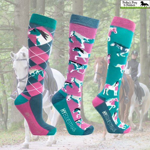 Hy Equestrian Horsing Around Socks (Pack of 3)