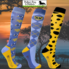 Load image into Gallery viewer, Hy Equestrian Chico the Cheetah Socks (Pack of 3)