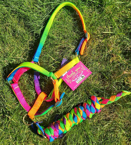 Rainbow Burst Headcollar & Leadrope Set