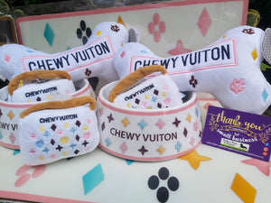 White Chewy Vuiton Purse