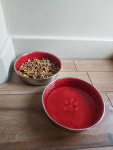 Paw Print Dog Bowl