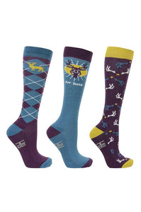 Hy Equestrian Oh Deer Socks (Pack of 3)