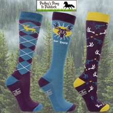 Load image into Gallery viewer, Hy Equestrian Oh Deer Socks (Pack of 3)