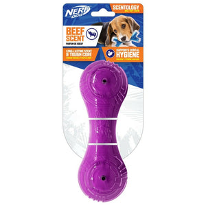 Nerf Beef Scent Scentology Barbell Dog Toy