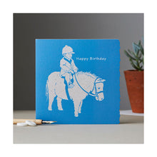 Load image into Gallery viewer, Deckled Edge Colour Block Pony Card