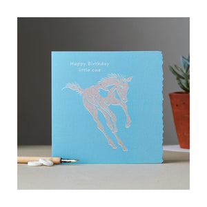 Deckled Edge Colour Block Pony Card