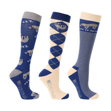 Load image into Gallery viewer, Hy Equestrian Slow Sloth Socks (Pack of 3)