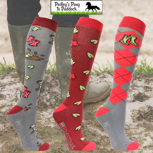 Hy Equestrian Country Walks Socks (Pack Of 3)