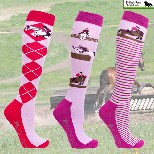 Hy Equestrian Cross Country Socks (Pack Of 3)