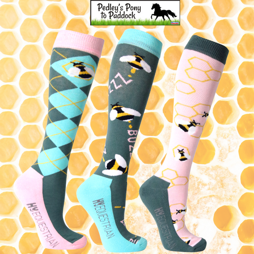 Hy Equestrian Busy Bee Socks (Pack of 3)