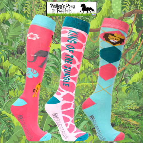 Hy Equestrian King of the Jungle Socks (Pack of 3)